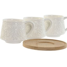 Zestaw filiżanek do kawy Home ESPRIT Biały Bambus Porcelana 90 ml
