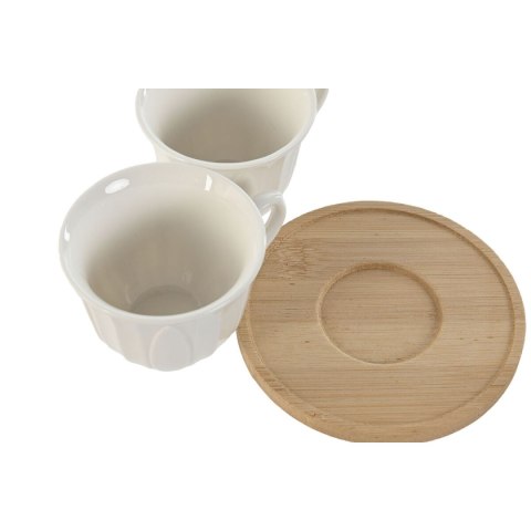 Zestaw filiżanek do kawy Home ESPRIT Biały Bambus Porcelana 90 ml