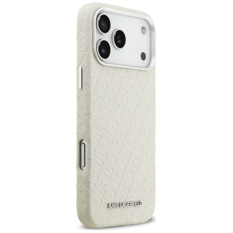 Etui Karl Lagerfeld FW Stamped Karl MagSafe do iPhone 17 Pro Max beżowy