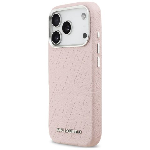 Etui Karl Lagerfeld FW Stamped Karl MagSafe do iPhone 17 Pro różowy