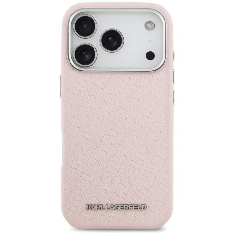 Etui Karl Lagerfeld FW Stamped Karl MagSafe do iPhone 17 Pro różowy