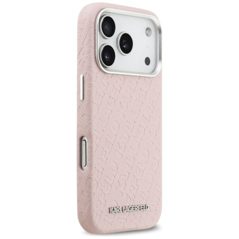 Etui Karl Lagerfeld FW Stamped Karl MagSafe do iPhone 17 Pro różowy