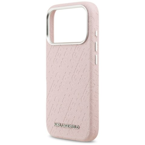 Etui Karl Lagerfeld FW Stamped Karl MagSafe do iPhone 17 Pro różowy
