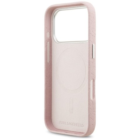 Etui Karl Lagerfeld FW Stamped Karl MagSafe do iPhone 17 Pro różowy