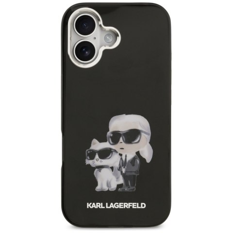 Etui Karl Lagerfeld IML Aquarelle Karl & Choupette & Logo MagSafe do iPhone 17 czarny