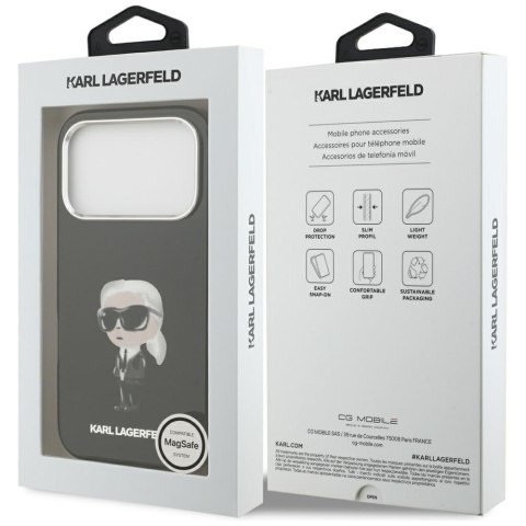Etui Karl Lagerfeld IML Aquarelle Karl & Logo MagSafe do iPhone 17 Pro czarny