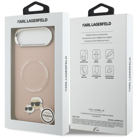 Etui Karl Lagerfeld Karl & Choupette Pins MagSafe do iPhone Air różowy