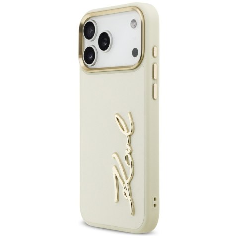 Etui Karl Lagerfeld Karl Script Logo do iPhone 17 Pro Max beżowy