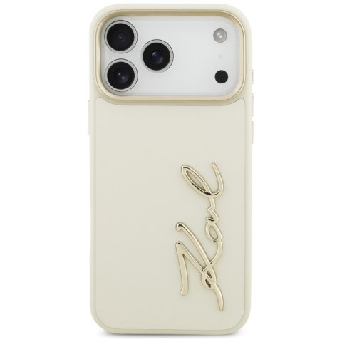 Etui Karl Lagerfeld Karl Script Logo do iPhone 17 Pro Max beżowy