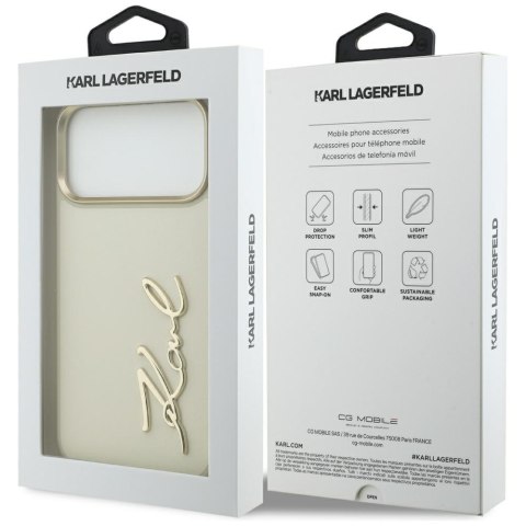 Etui Karl Lagerfeld Karl Script Logo do iPhone 17 Pro Max beżowy