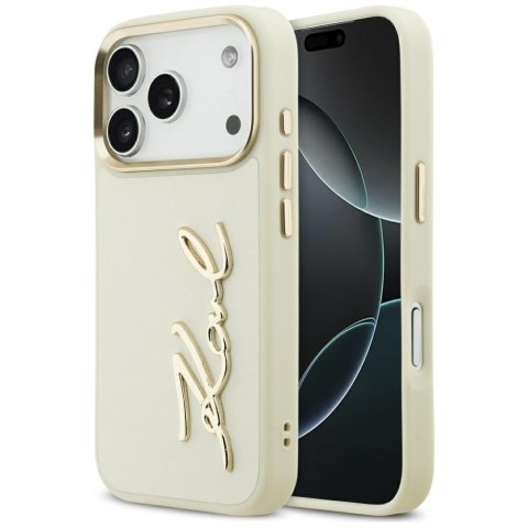Etui Karl Lagerfeld Karl Script Logo do iPhone 17 Pro beżowy