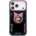 Etui Nimmy Glasses Cool Cat MagSafe do iPhone 17 Pro Max czarno różowy