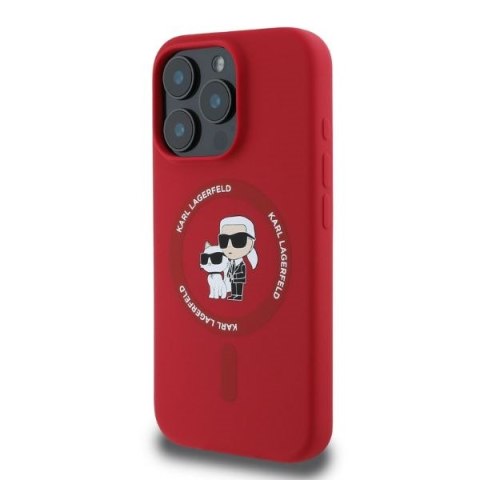 Karl Lagerfeld KLHMP16XSCMKCRHR iPhone 16 Pro Max 6.9" czerwony/red hardcase Silicone Karl&Choupette Ring MagSafe