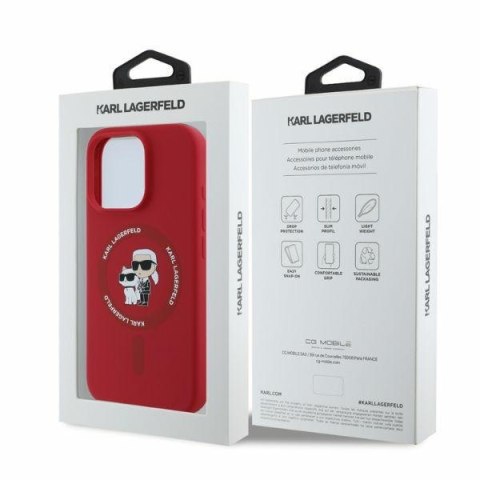 Karl Lagerfeld KLHMP16XSCMKCRHR iPhone 16 Pro Max 6.9" czerwony/red hardcase Silicone Karl&Choupette Ring MagSafe