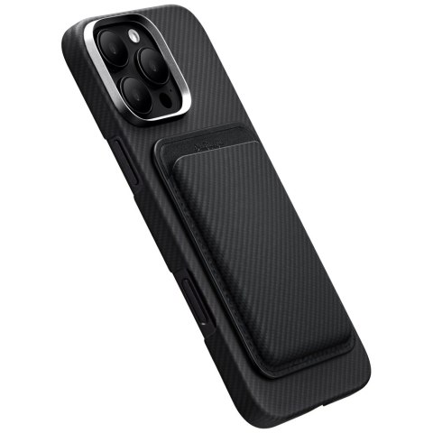 Portfel magnetyczny PITAKA Woven Wallet MagSafe do telefonu czarno szary