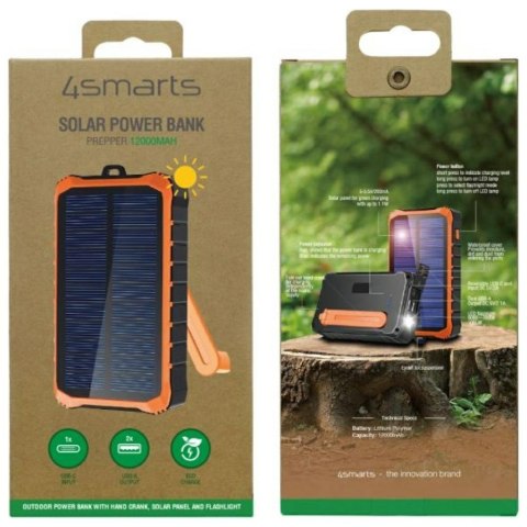 Powerbank solarny 4smarts Prepper 12000mAh szary
