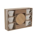 Zestaw 6 filiżanek z talerzykami Home ESPRIT Biały Bambus Porcelana 90 ml