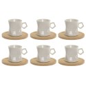 Zestaw 6 filiżanek z talerzykami Home ESPRIT Biały Porcelana 180 ml