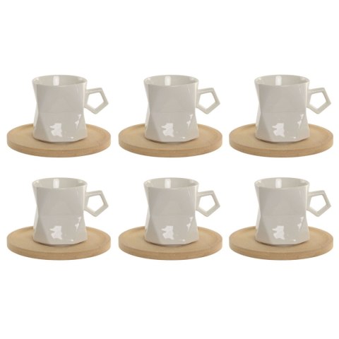 Zestaw 6 filiżanek z talerzykami Home ESPRIT Biały Porcelana 180 ml