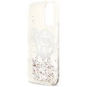 Etui Karl Lagerfeld Liquid Glitter Choupette Logo MagSafe do iPhone 17 przezroczysty