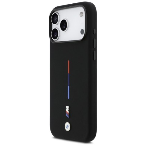 Etui BMW M Silicon Tricolor Line MagSafe do iPhone 17 Pro Max / 18 Pro Max czarny