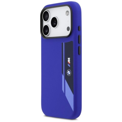 Etui BMW M Silicon Vertical Logo MagSafe do iPhone 17 Pro granatowy
