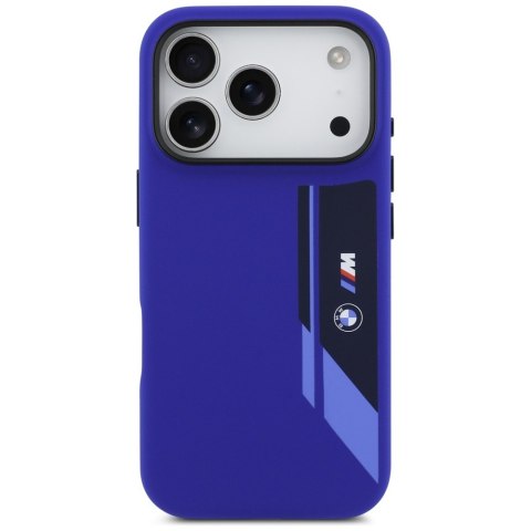 Etui BMW M Silicon Vertical Logo MagSafe do iPhone 17 Pro granatowy