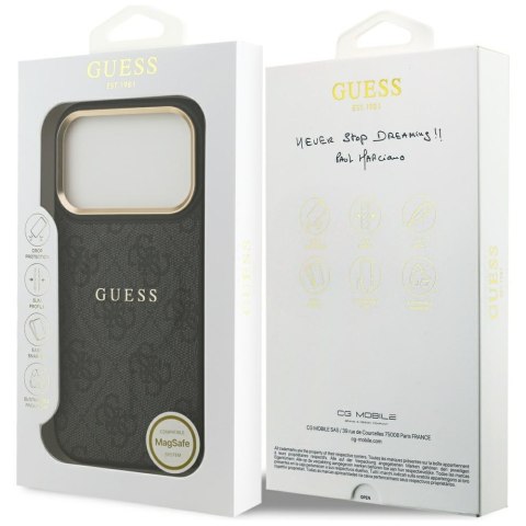 Etui Guess 4G PU Classic Logo MagSafe do iPhone 17 Pro czarny