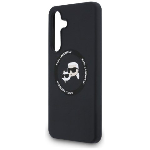 Etui Karl Lagerfeld Silicone Karl&Choupette Heads MagSafe do Samsung Galaxy S25 FE czarny