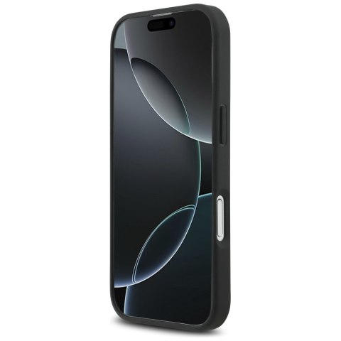 Etui Mercedes Leather Laurel Leaves Stripes MagSafe do iPhone 17 czarny