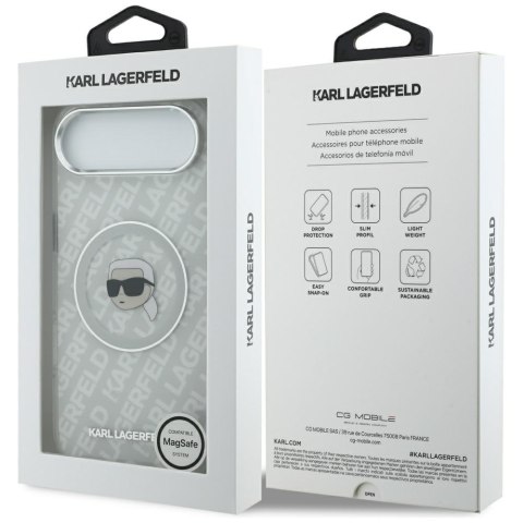 Etui Karl Lagerfeld IML Karl Head Logo MagSafe do iPhone Air szary