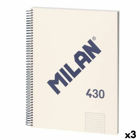 Księga Pierścieni Milan 430 Beżowy A4 80 Kartki (3 Sztuk)