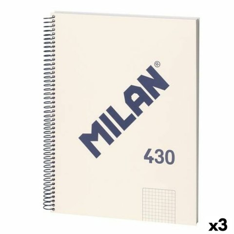 Księga Pierścieni Milan 430 Beżowy A4 80 Kartki (3 Sztuk)