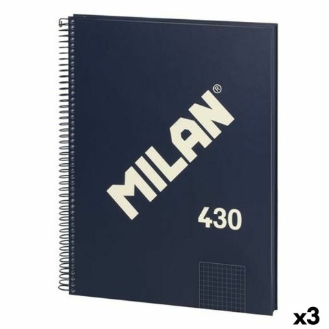 Księga Pierścieni Milan 430 Niebieski A4 80 Kartki (3 Sztuk)