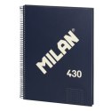 Księga Pierścieni Milan 430 Niebieski A4 80 Kartki (3 Sztuk)