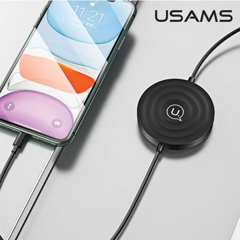 USAMS Ład. indukcyjna US-CC096 10Wz kablem lightning czarny/black CC96WH01