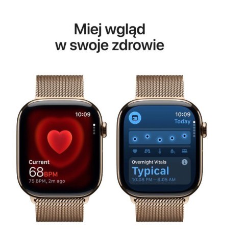 Watch Series 11 GPS + Cellular, koperta 42 mm z tytanu w kolorze złotym, bransoleta mediolańska w kolorze złotym