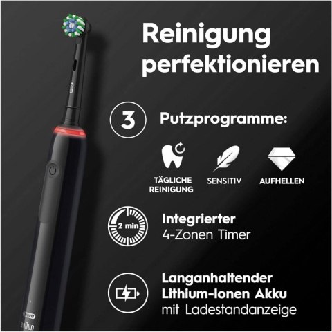 Elektryczna Szczoteczka do Zębów Oral-B Pro 3 3900 Czarny (2 Sztuk)