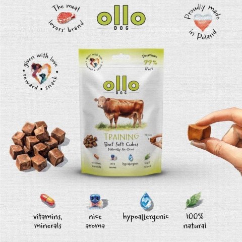 Ollo Air Dried Training Beef Cubes dla psa 80g