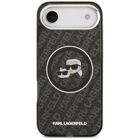 Etui Karl Lagerfeld IML Glitter Karl & Choupette Heads Logo MagSafe do iPhone Air czarny