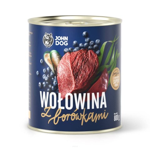 JOHN DOG Berry Adult Wołowina z borówkami - mokra karma dla psa - 6 x 800 g