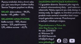 JOHN DOG Kość do żucia z kaczką i jabłkiem - gryzak dla psa - 12 cm