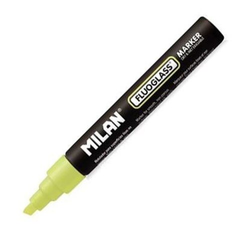Marker/mazak Milan Fluoglass Żółty Zmazywalny (12 Sztuk)