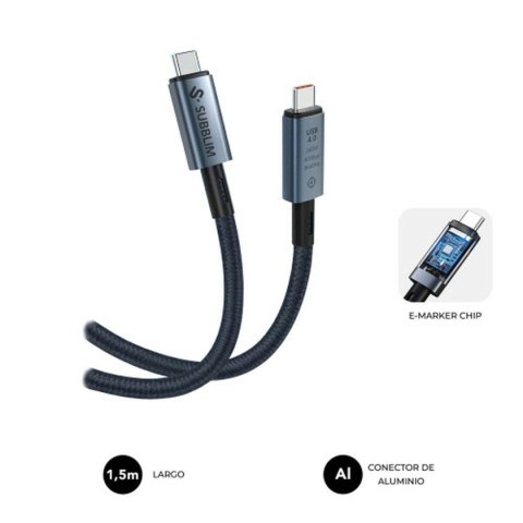 Kabel USB-C na USB-C Subblim HIGH Czarny 1,5 m