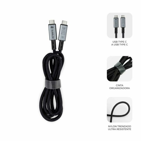 Kabel USB-C na USB-C Subblim HIGH Czarny 1,5 m