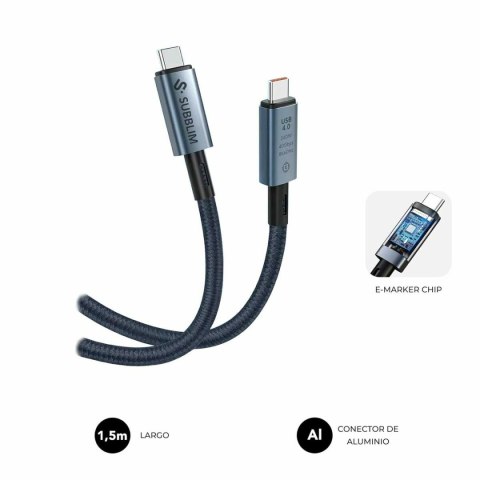 Kabel USB-C na USB-C Subblim HIGH Czarny 1,5 m
