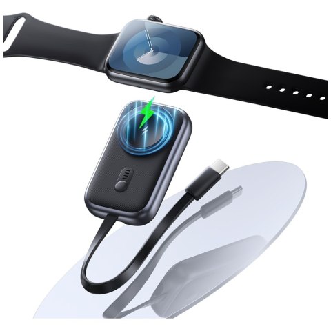 Ładowarka indukcyjna 2w1 Usams CD245 do Apple Watch z powerbankiem 1200mAh + kabel USB-C tarnish