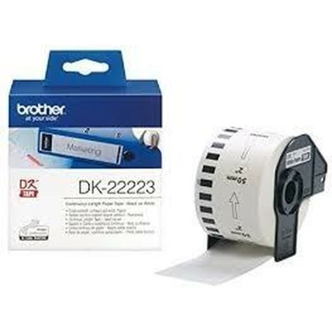Ciągły Papier do Drukarki Brother DK-22223 Biały 50 mm x 30,48 m Czarny (3 Sztuk)