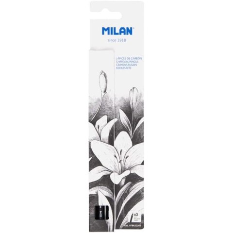 Zestaw ołówków Milan Art Czarny 4 mm Okrągły 3 Części