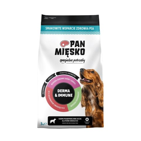 Pan Mięsko Derma & Immune (dorosły) Specjalne potrzeby chrupki Karma sucha dla psa M 3kg